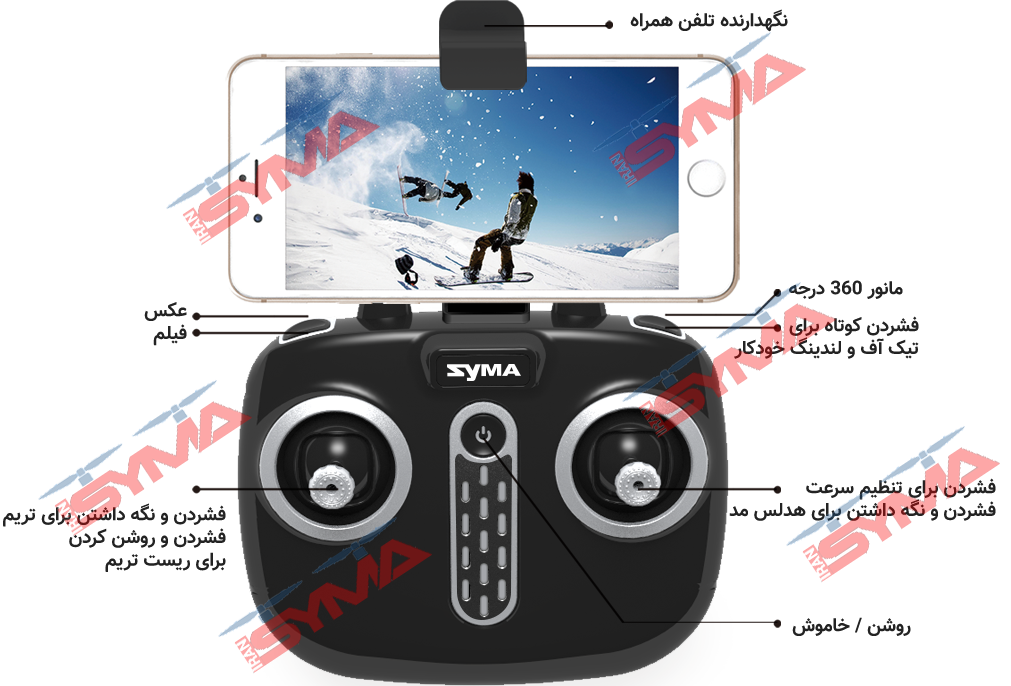 رادیوکنترل کوادکوپتر x56 pro