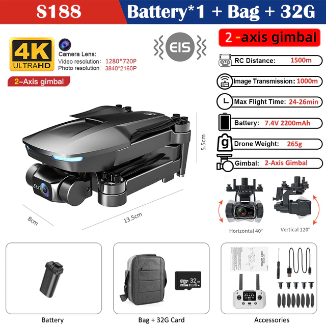 خرید کوادکوپتر S188 EIS