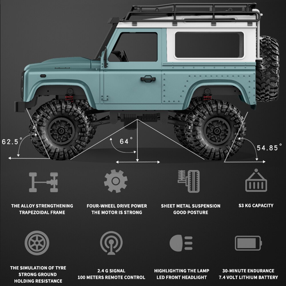 ماشین کنترلی جیپ مدل rock crawler زرد - Image 6