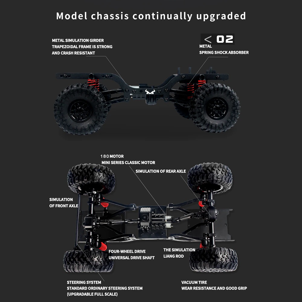 ماشین کنترلی جیپ مدل rock crawler زرد - Image 5