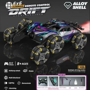 Alternative view of ماشین کنترلی ۶ چرخ بدلکاری | آفرود چراغ‌دار و دودزا با ریموت ۲.۴ گیگاهرتز